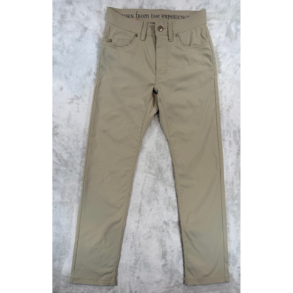 PrAna Mens Zion Slim Fit 5 Pocket Pants Hiking Outdoor Khaki Tan Stretch 28x32